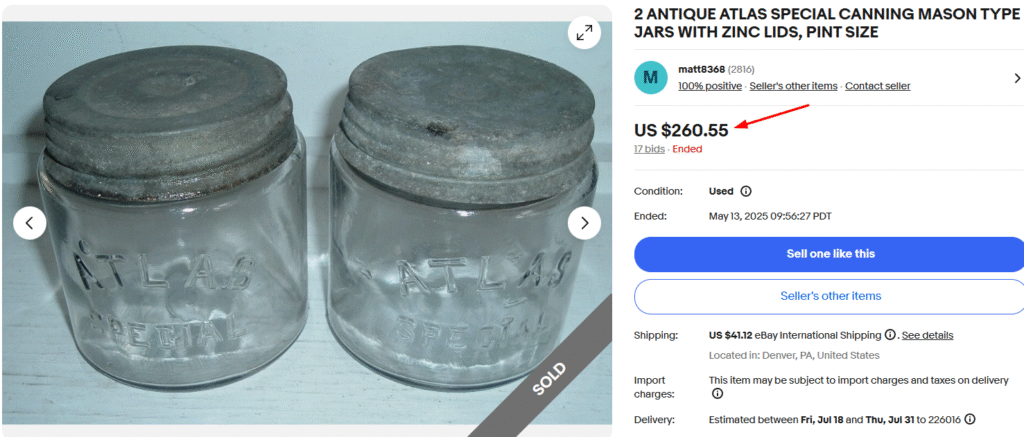 Atlas Special Mason jar