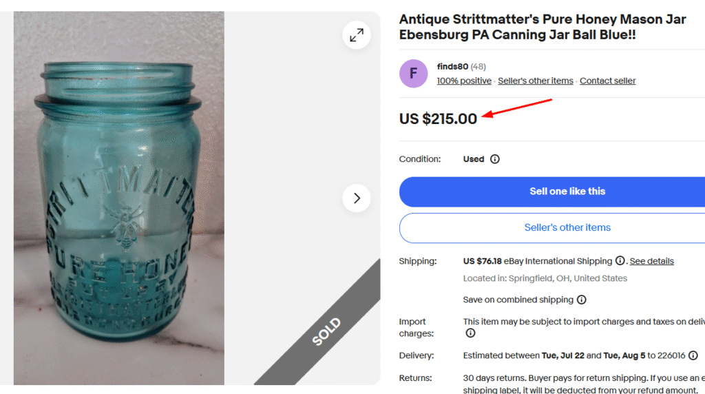 Strittmatter's Pure Honey Mason Jar