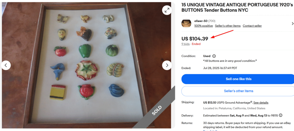 Antique Portuguese 1920s Buttons