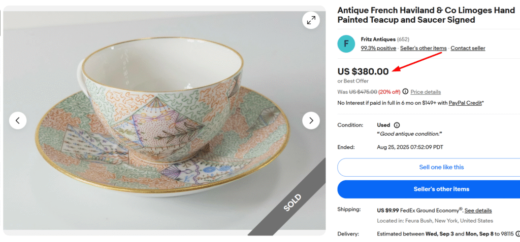 Haviland & Co. Limoges Teacup & Saucer Set