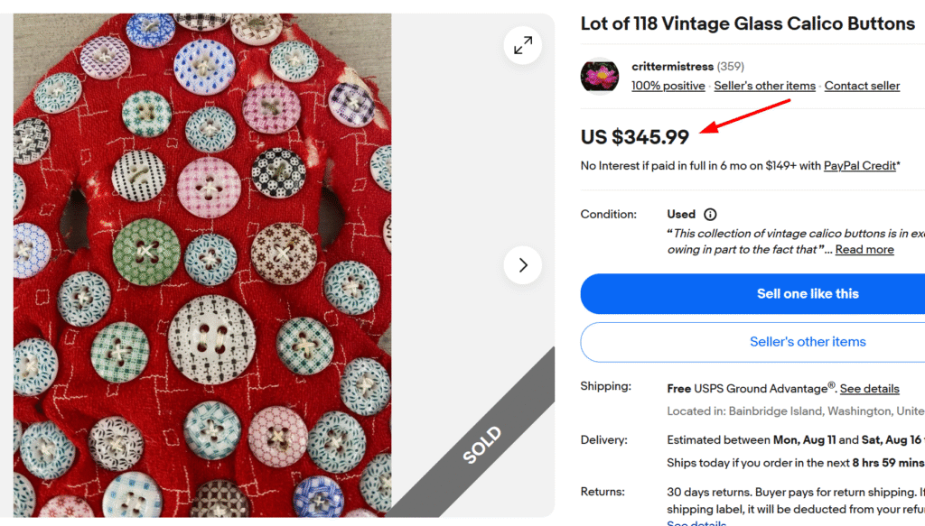 Vintage Glass Calico Buttons