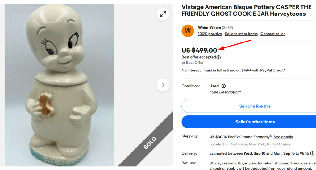 Casper the Friendly Ghost Cookie Jar