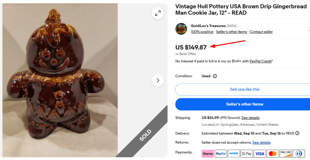 Gingerbread Man Cookie Jar by Hull Pottery