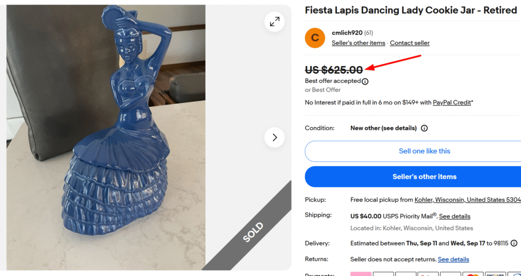 Lapis Dancing Lady Cookie Jar by Fiesta