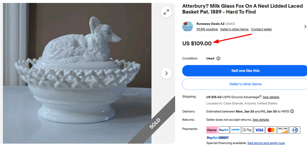 Atterbury Fox on Nest Covered Dish