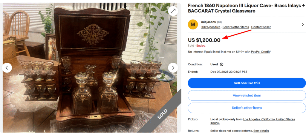 Baccarat Liquor Cave Crystal Glassware