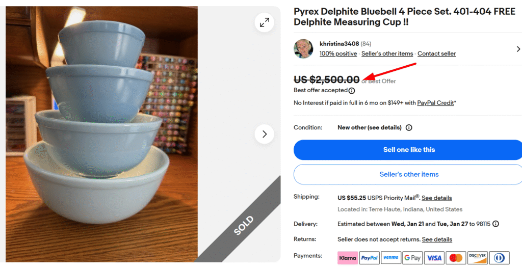 Delphite Bluebell Mixing Bowls