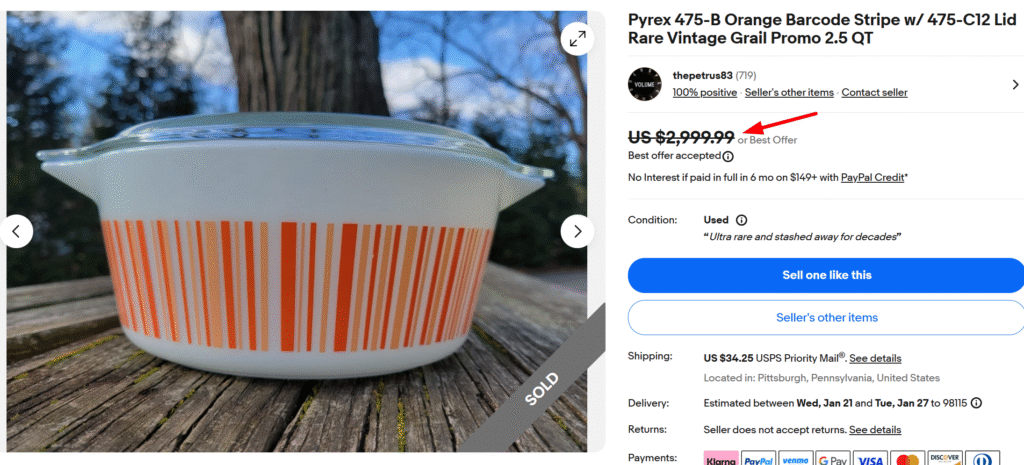 Orange Barcode Pyrex