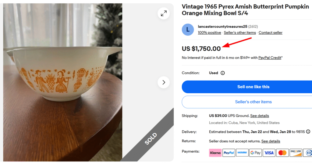 Orange Butterprint Pyrex Bowls