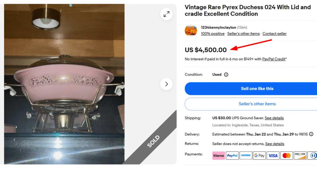 Pink Duchess Pyrex Casserole