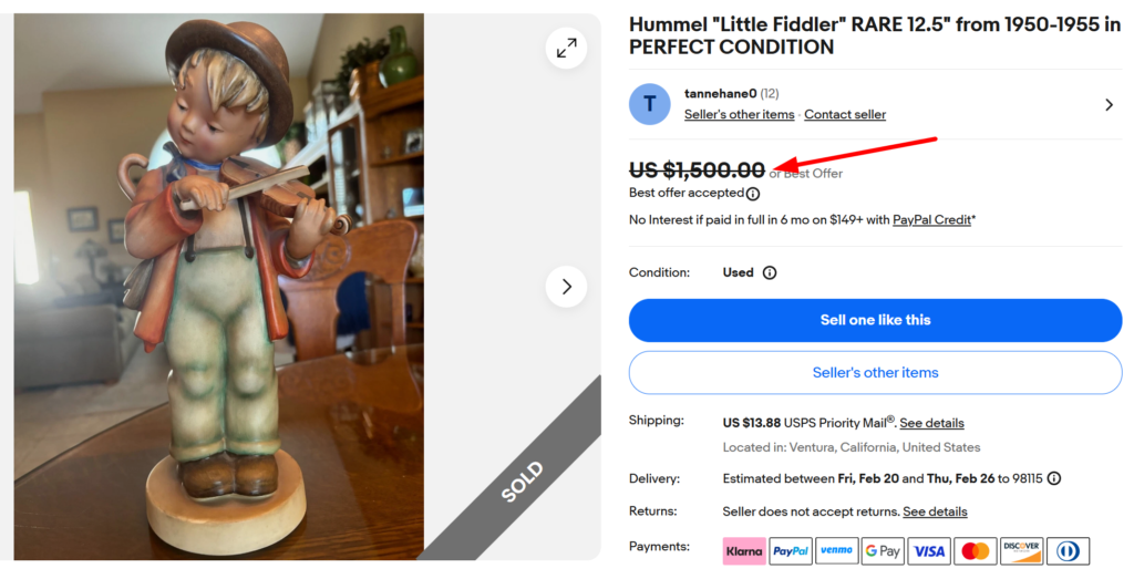 Hummel Little Fiddler Figurine