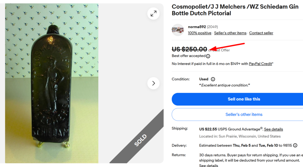 J.J. Melchers Flesje Gin Bottle