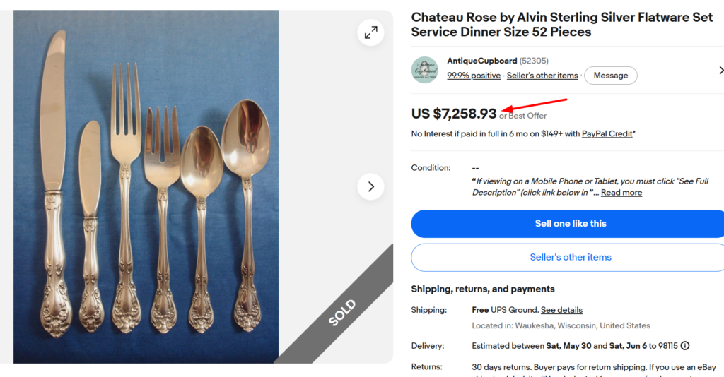 Alvin Chateau Rose Silverware Set