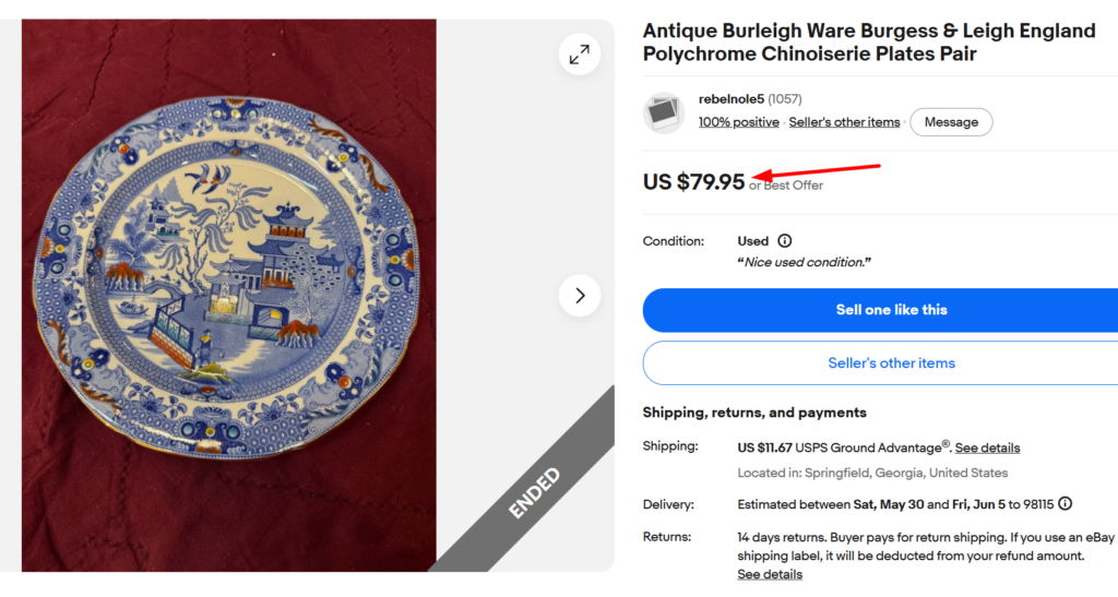 Burleigh Polychrome Blue Willow Plates