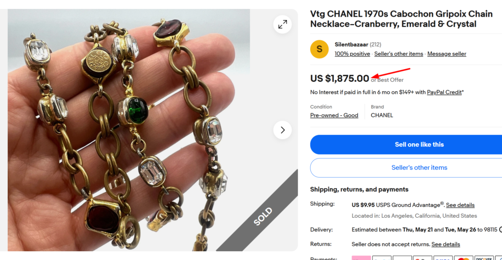Chanel Vintage Gripoix Chain