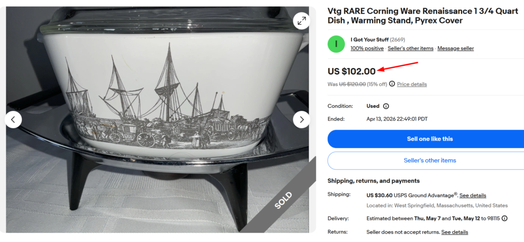 Corning Ware Renaissance Quart Dish