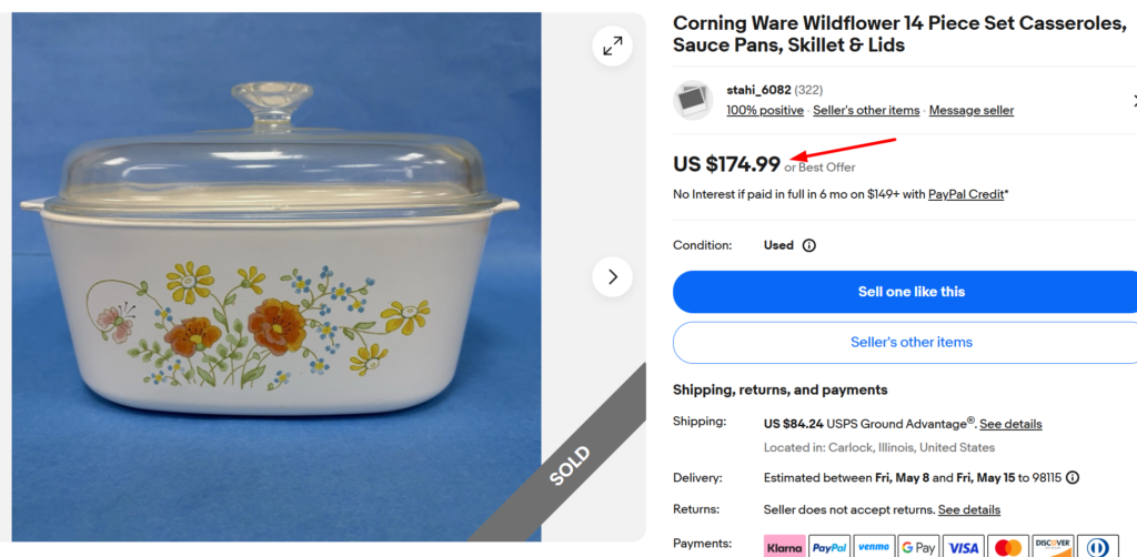 CorningWare Wildflower Set