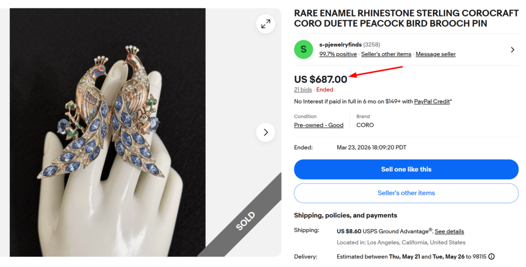 Coro Duette Double-clip Brooch