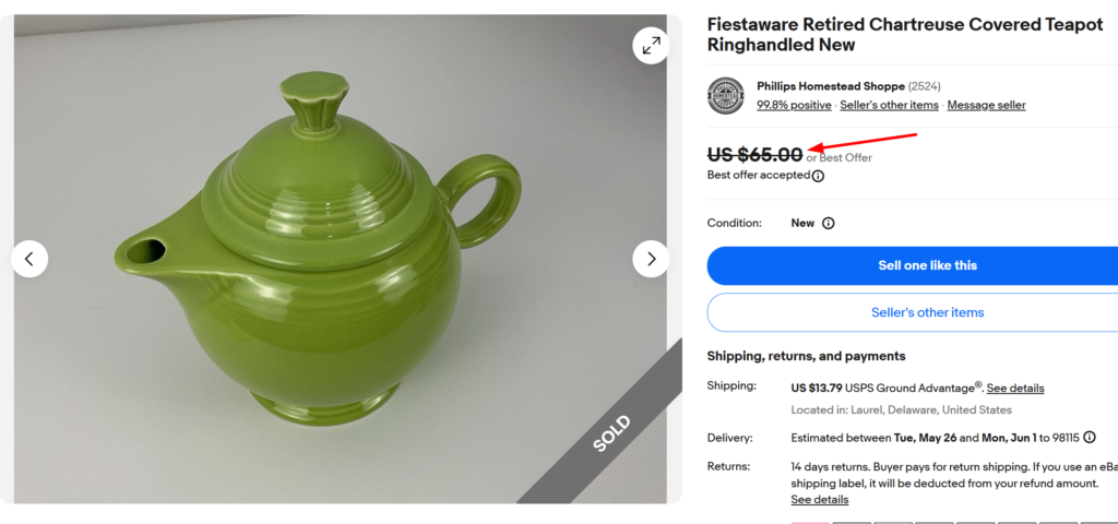 Fiestaware Chartreuse Teapot