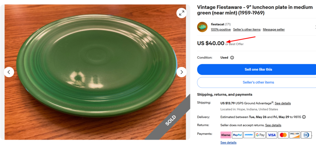 Fiestaware Medium Green Chop Plate