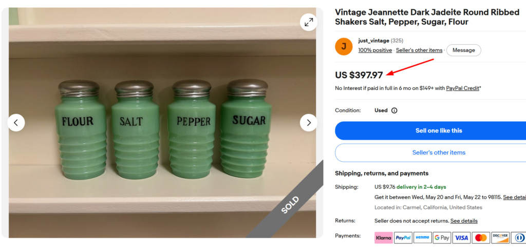 Fire-King Jadeite Shakers