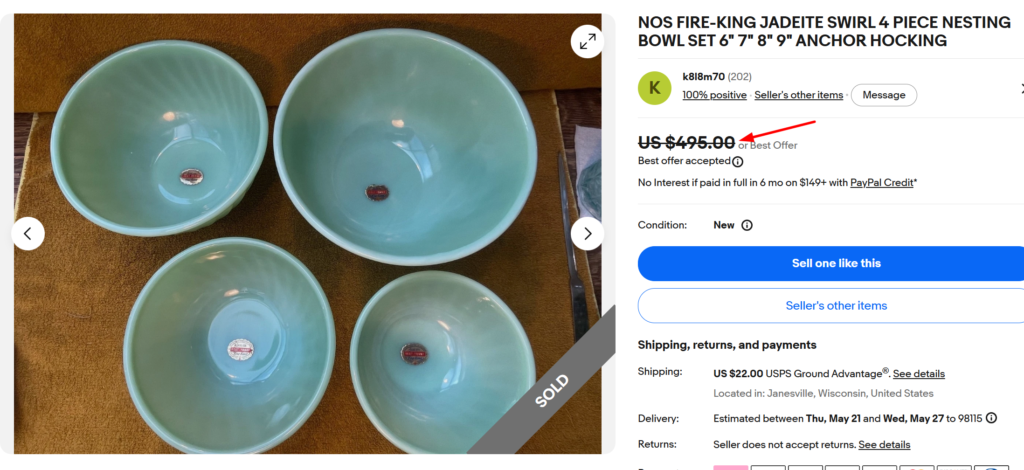 Fire-King Jadeite Swirl Nesting Bowls