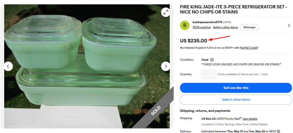 Fire-King Jadeite refrigerator Dishes
