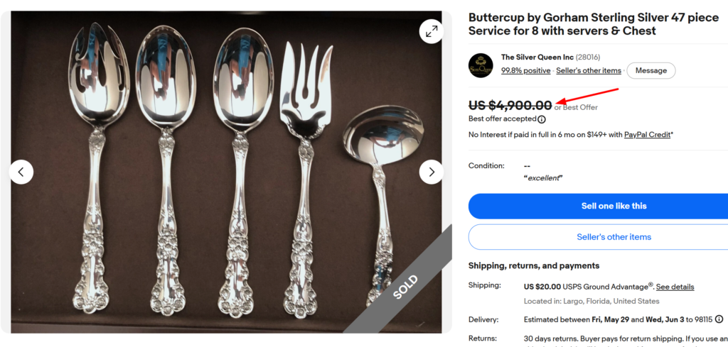 Gorham Buttercup Flatware Service