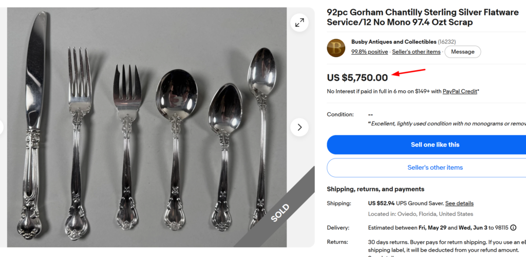 Gorham Chantilly Flatware Service
