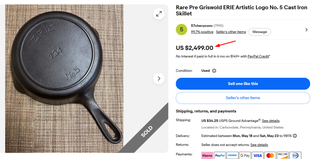 Griswold Erie #5 Skillet