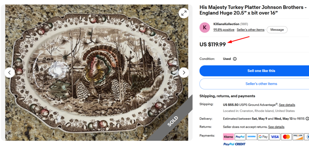 Johnson Brothers “His Majesty” Turkey Platter
