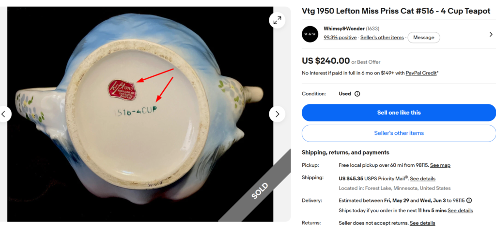 Lefton China Marks