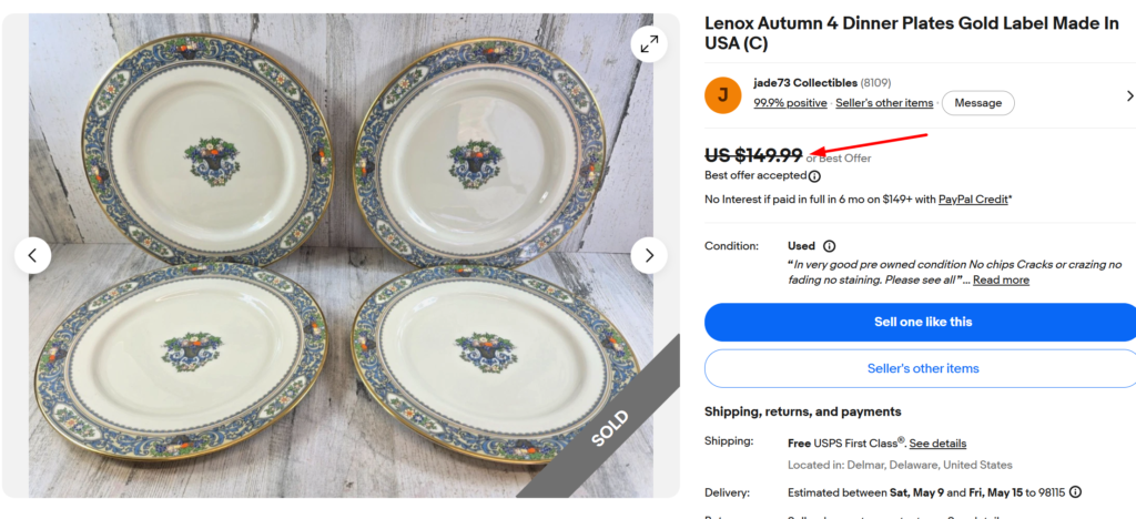 Lenox Autumn Gold Dinner Plates