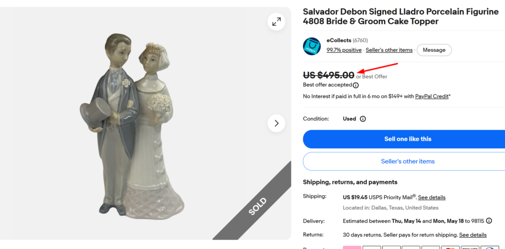 Lladro Bride & Groom Cake Figurine