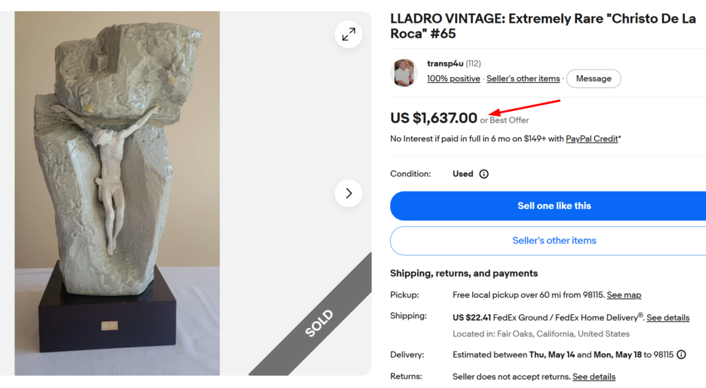 Lladro Christo De La Roca Figurine