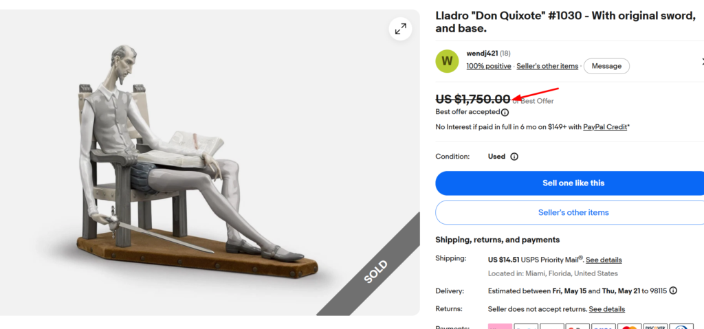 Lladro Don Quixote Figurine