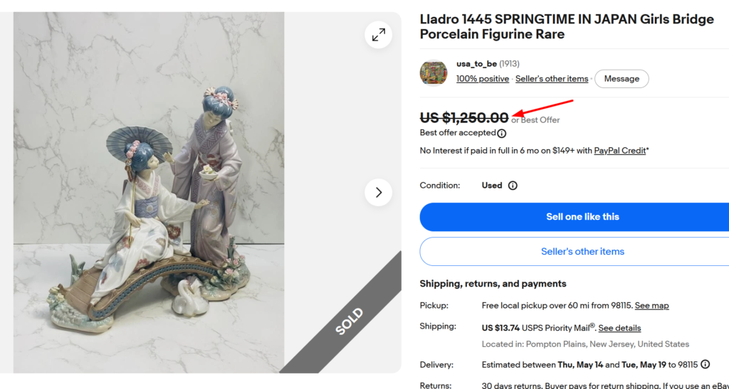 Lladro Springtime in Japan Figurine