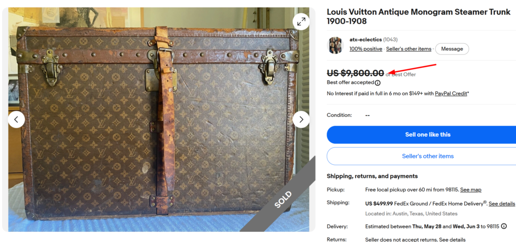 Louis Vuitton Monogram Steamer Trunk