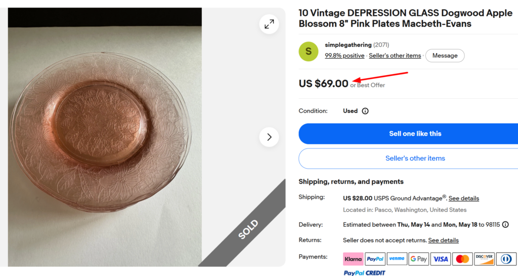 Macbeth Evans Pink Dogwood Blossom Plates
