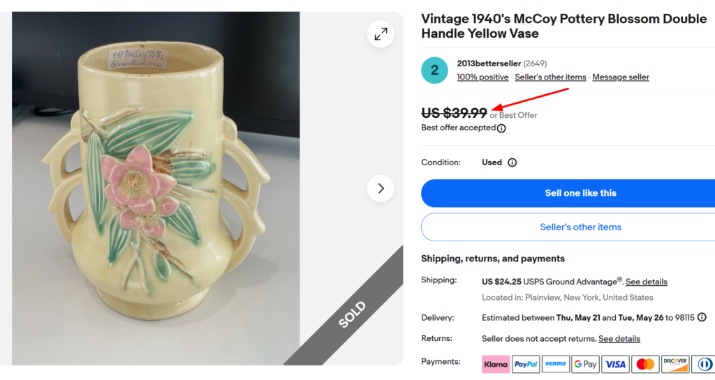 McCoy Pottery Blossom Time Vase