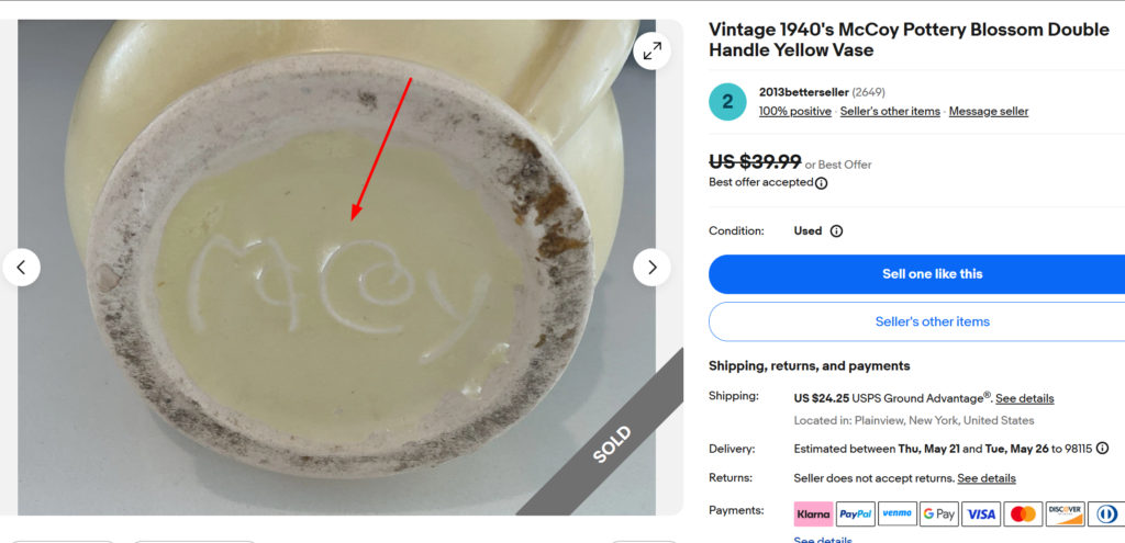 McCoy Pottery Marks