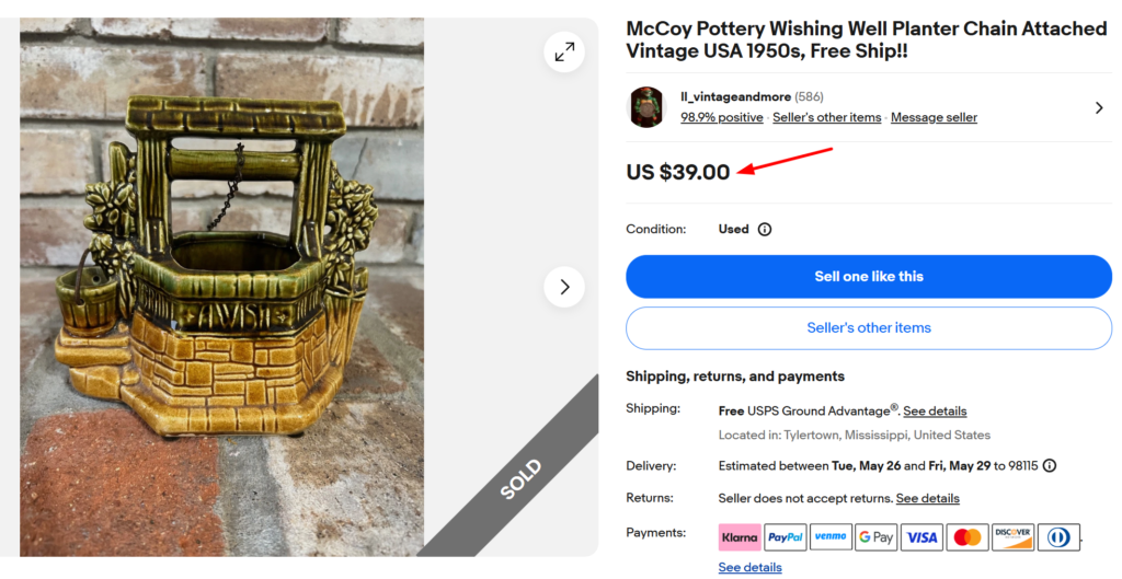 McCoy Wishing Well Planter