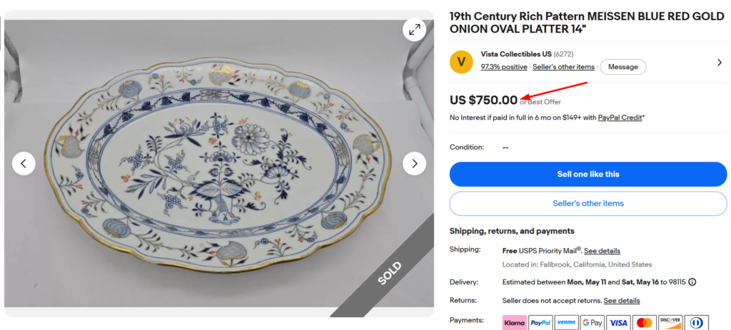 Meissen Blue Onion Platter
