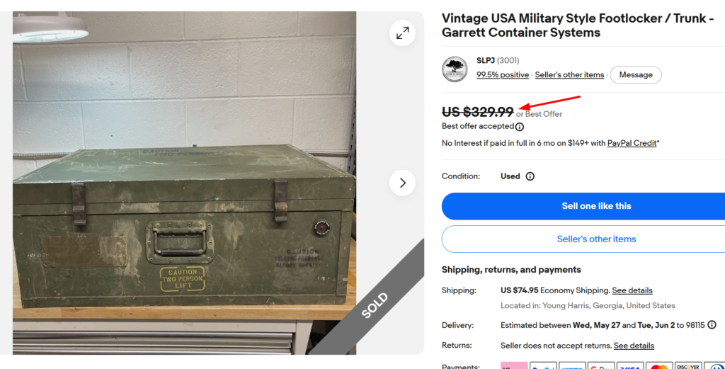 Military Footlocker Trunk