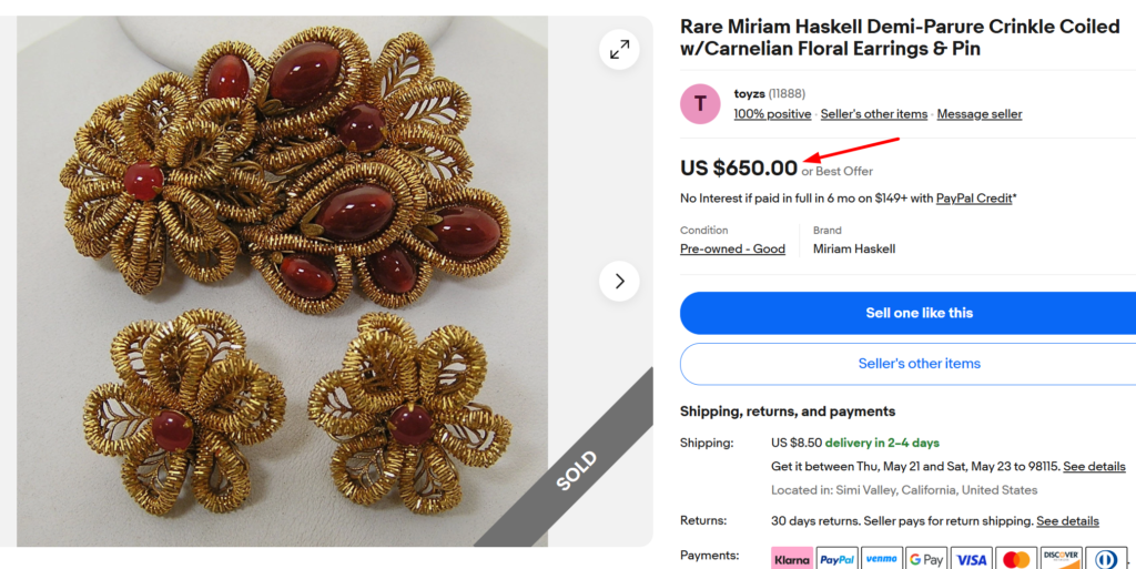 Miriam Haskell Crinkle Coiled Sets