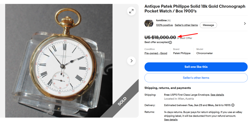 Patek Philippe Open-Face Gold Pocket Watch