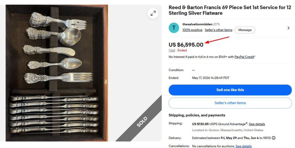 Reed & Barton Francis I Service for 12