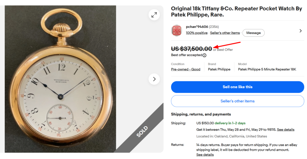 Tiffany & Co. Pocket Watch (Movement by Patek Philippe or Vacheron)