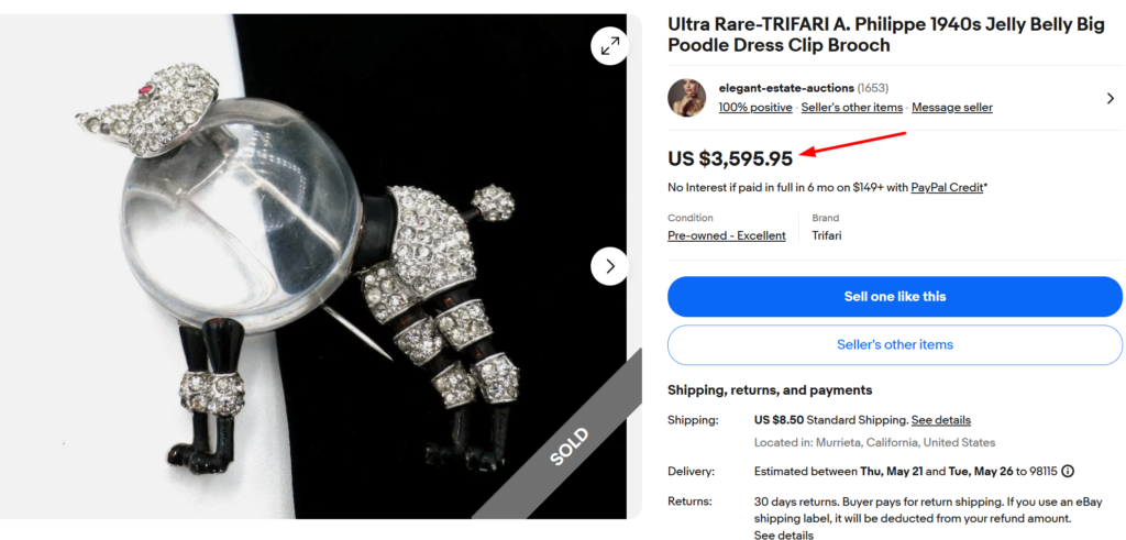 Trifari Jelly Belly brooch