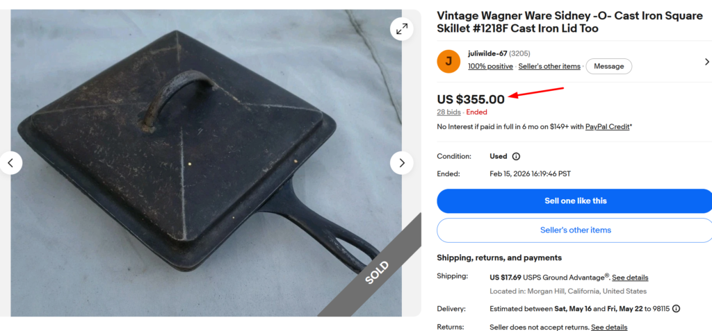 Wagner Ware Square Skillet 1218